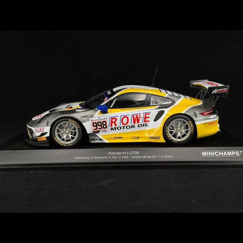 Porsche 911 GT3 R n°998 2nd 24h Spa 2019 Rowe Racing 1/18 Minichamps 155196088