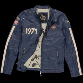 Leather jacket Steve McQueen 24H Du Mans Scott Blue - Men