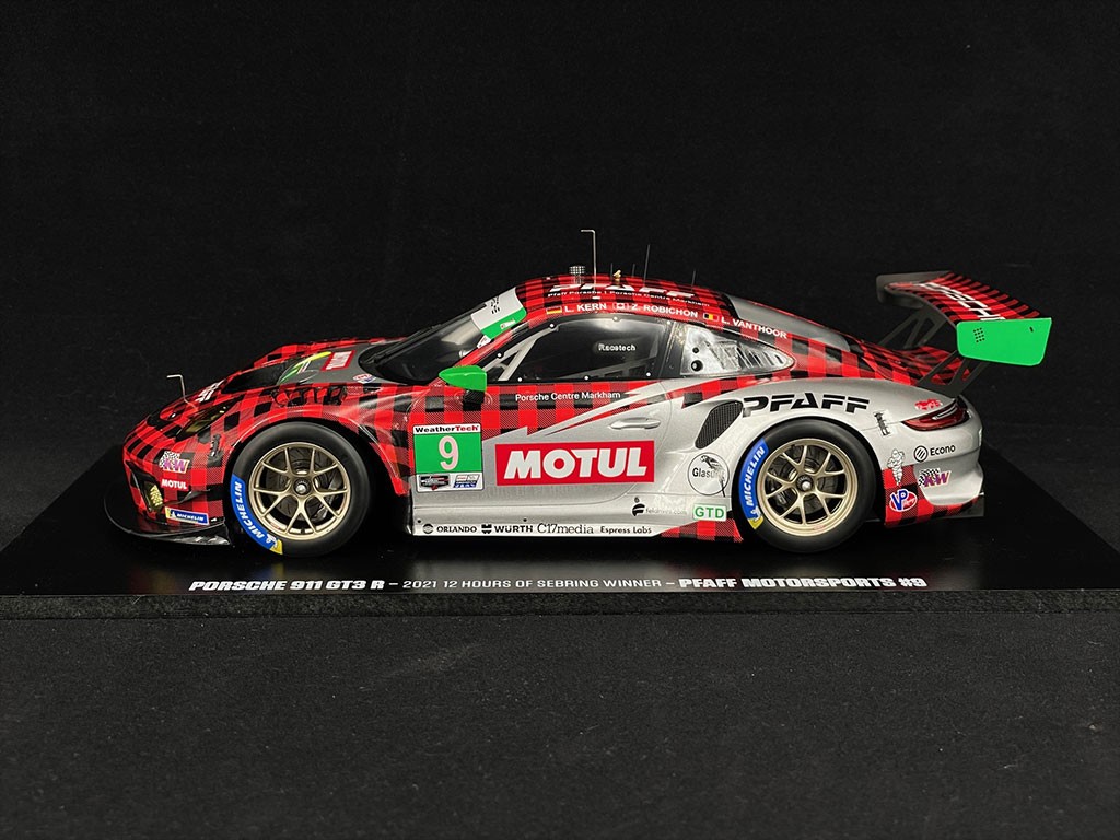 Porsche 911 GT3 R Type 991 n°9 Pfaff Winner 12h Sebring 2021 1/18 Spark  MAP02186221 - Elfershop