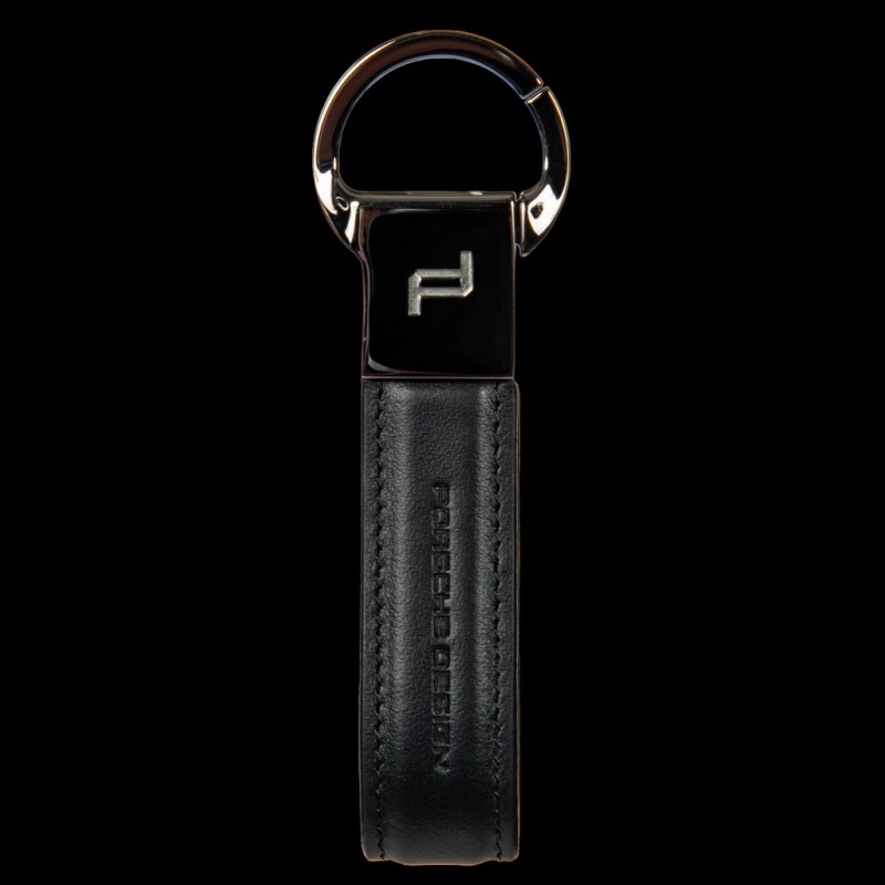 Porsche Design Schlüsselanhänger Metal Bar Kohlenstofffasern / Leder  Schwarz 4056487026282