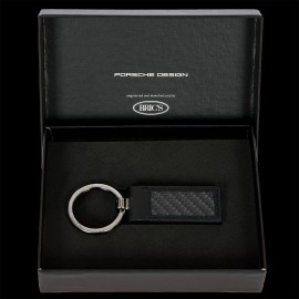 Porsche Design Schlüsselanhänger Metal Bar Kohlenstofffasern / Leder Schwarz OKY08800.001