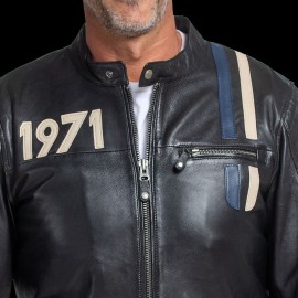 Steve McQueen Jacket Le Mans 1971 Racing Leather Black - men