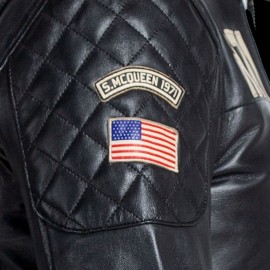 Steve McQueen Jacket Le Mans 1971 Racing Leather Black - men