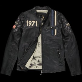 Steve McQueen Jacke Le Mans 1971 Racing Leder Schwarz - Herren