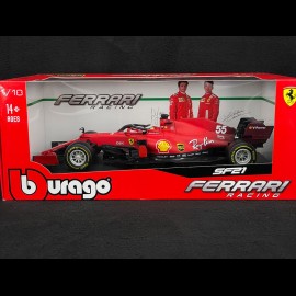 Carlos Sainz Jr. Ferrari SF21 F1 2021 n°55 mit Fahrer 1/18 Bburago 16809S