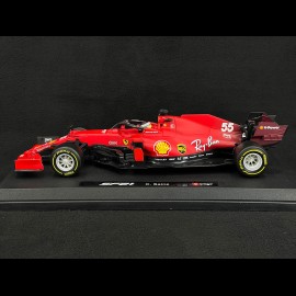 Carlos Sainz Jr. Ferrari SF21 F1 2021 n°55 mit Fahrer 1/18 Bburago 16809S