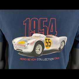 Porsche T-shirt 550 1954 n° 55 Dean Marineblau Hero Seven - Herren