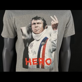 McQueen T-shirt  "The Man In Le Mans" Victory Grey Hero Seven - Men