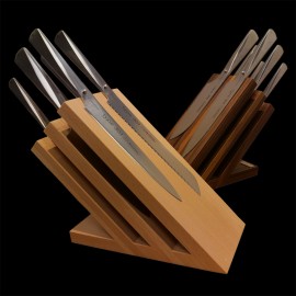 Magnetic wooden block + 4 knives Type 301 Design by F.A. Porsche Chroma K14