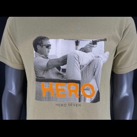 Steve McQueen T-shirt Gun Kaki Green Hero Seven - men
