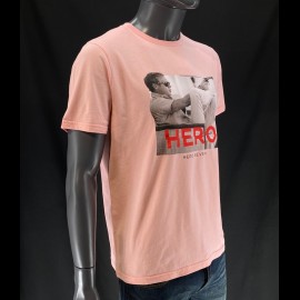 Steve McQueen T-shirt  Gun Pastel Pink Hero Seven - men