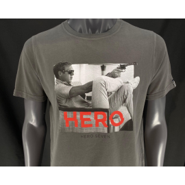 Steve McQueen T-shirt Gun Grey Hero Seven - men