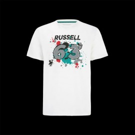 George Russell T-Shirt Nr. 63 Mercedes-AMG F1 Weiß 701220866-001 - Herren