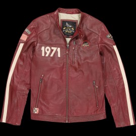 Leather jacket Steve McQueen 24H Du Mans Scott Red - Men