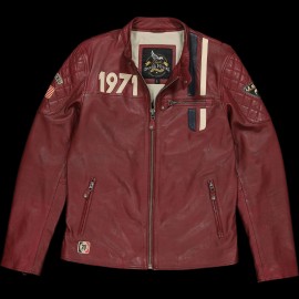 Steve McQueen Jacke Le Mans 1971 Racing Leder Dunkelrot - Herren