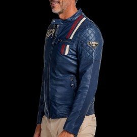 Steve McQueen Jacket Le Mans 1971 Racing Leather Dark blue - men