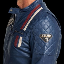 Steve McQueen Jacke Le Mans 1971 Racing Leder Dunkelblau - Herren