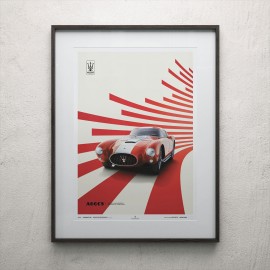 Maserati A6GCS Berlinetta 1954 Rot Poster Limited edition