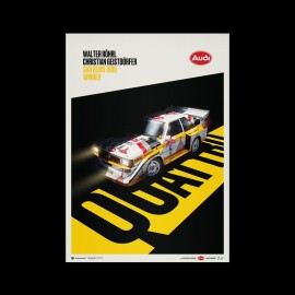 Walter Röhrl - Christian Geistdörfer Audi Quattro S1 Sieger San Remo 1985 Alitalia Poster Limited edition