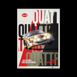 Walter Röhrl - Christian Geistdörfer Audi Quattro S1 Sieger San Remo 1985 Alitalia Poster Limited edition