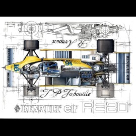 F1 Renault RE20 Elf Arnoux Jabouille Original Zeichnung von Sébastien Sauvadet