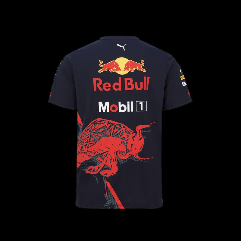 T-Shirt Red Bull Racing Verstappen Pérez Tag Heuer Puma Blau 701219144-001