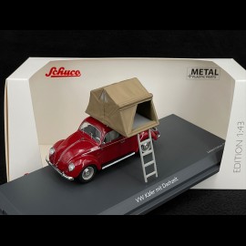 Volkswagen Käfer Beetle 1960 mit Zelt auf dem Dach Rot 1/43 Schuco 450377500