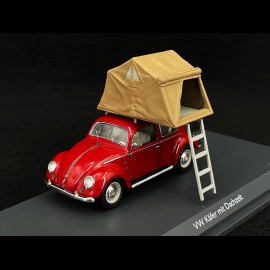 Volkswagen Beetle 1960 with tent on roof Red 1/43 Schuco 450377500