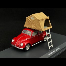 Volkswagen Käfer Beetle 1960 mit Zelt auf dem Dach Rot 1/43 Schuco 450377500