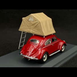 Volkswagen Käfer Beetle 1960 mit Zelt auf dem Dach Rot 1/43 Schuco 450377500