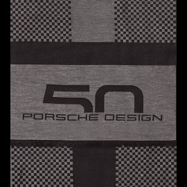 Schal Porsche Design 50 Jahre Seide Karierte Flagge Grau / Schwarz 4056487024950